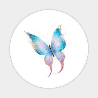 Butterfly with Wings that have a Cosmic Pattern, Resembling a Starry Night Sky Magnet